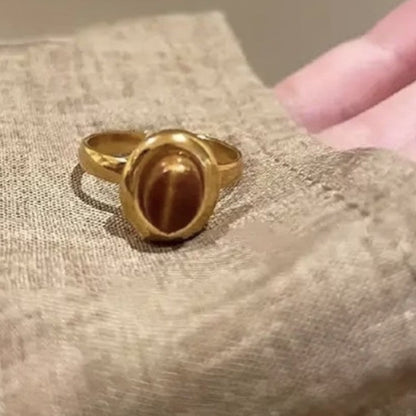TIGRE. ring met ovale tijgeroog