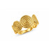ENSO. gold-tone ring with three textured spirals